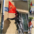По собственной инициативе  МАУ "Коммунальное управление" водрузили Флаги Победы на фасады многоквартирных домов по адресам: пр. Ленина 73, 46/1, 48
