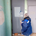 Закрасили несанкционированные надписи на фасадах МКД № 59, 60 и 118 по пр.  Ленина и дома № 46 по улице Гагарина.
